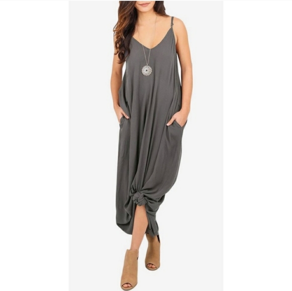 ONLY XL LEFT! Black Oversized Maxi Cover Up Dress Boho Beach Vacation - Picture 2 of 9